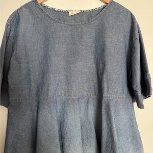 AG Adriano Goldschmied Chambray Peplum Top